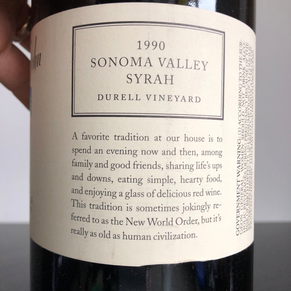 1990 Edmunds St. John Durell Vineyard Syrah 1.5L Magnum, Sonoma County, USA