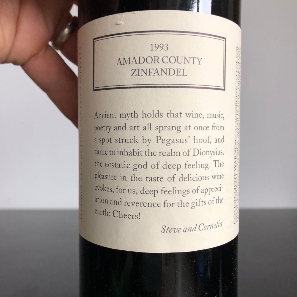 1993 Edmunds St. John Story Vineyard Zinfandel, Amador County, USA