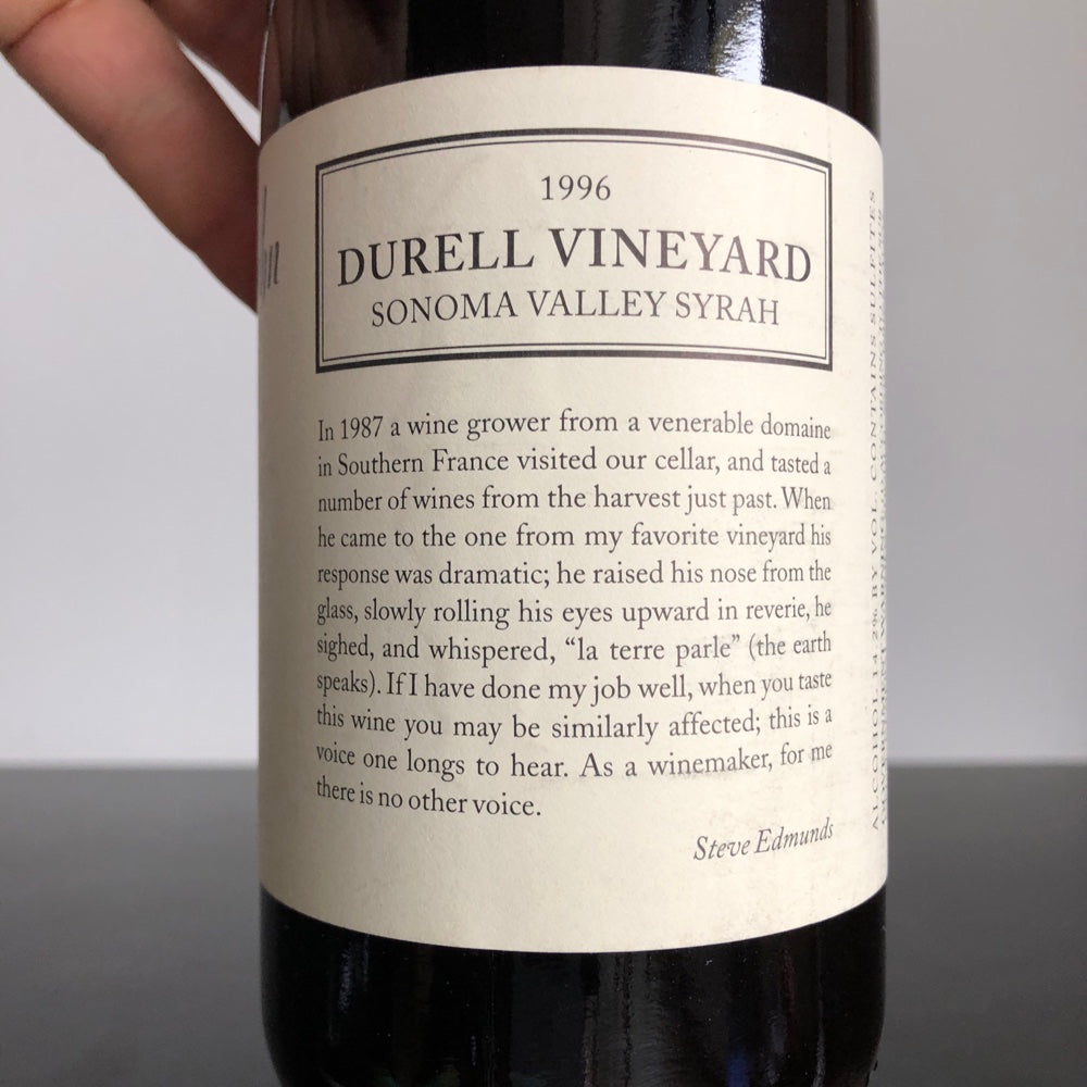 1996 Edmunds St. John Durell Vineyard Syrah, Sonoma County, USA