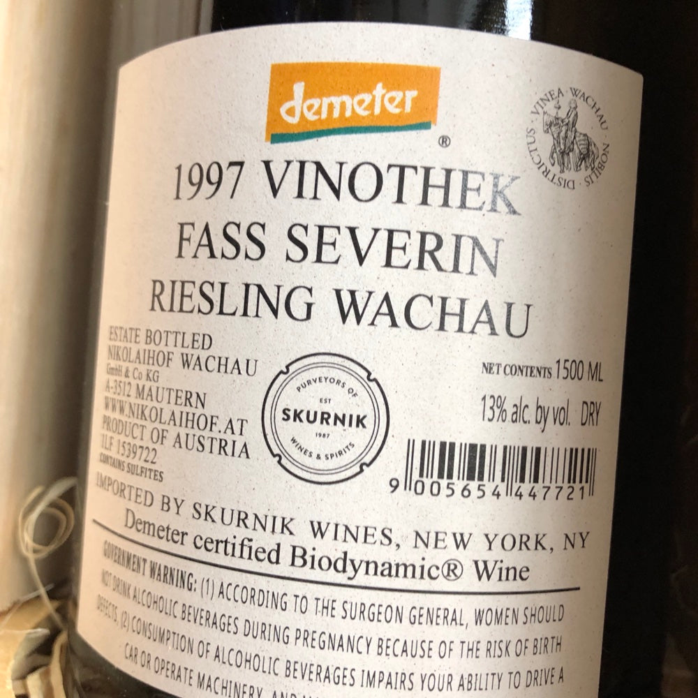 1997 Familie Saahs Nikolaihof Vinothek Riesling Magnum 1.5L, Wachau, Austria