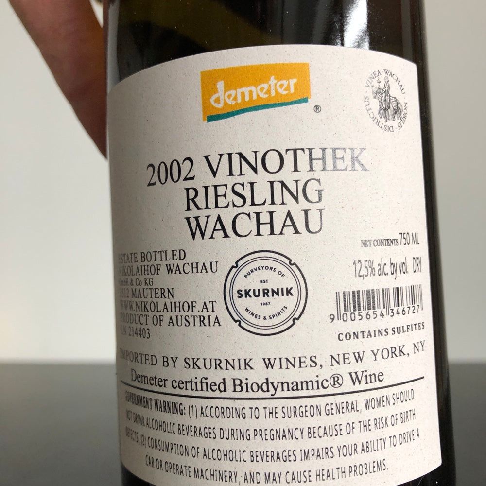 2002 Familie Saahs Nikolaihof Vinothek Riesling, Wachau, Austria