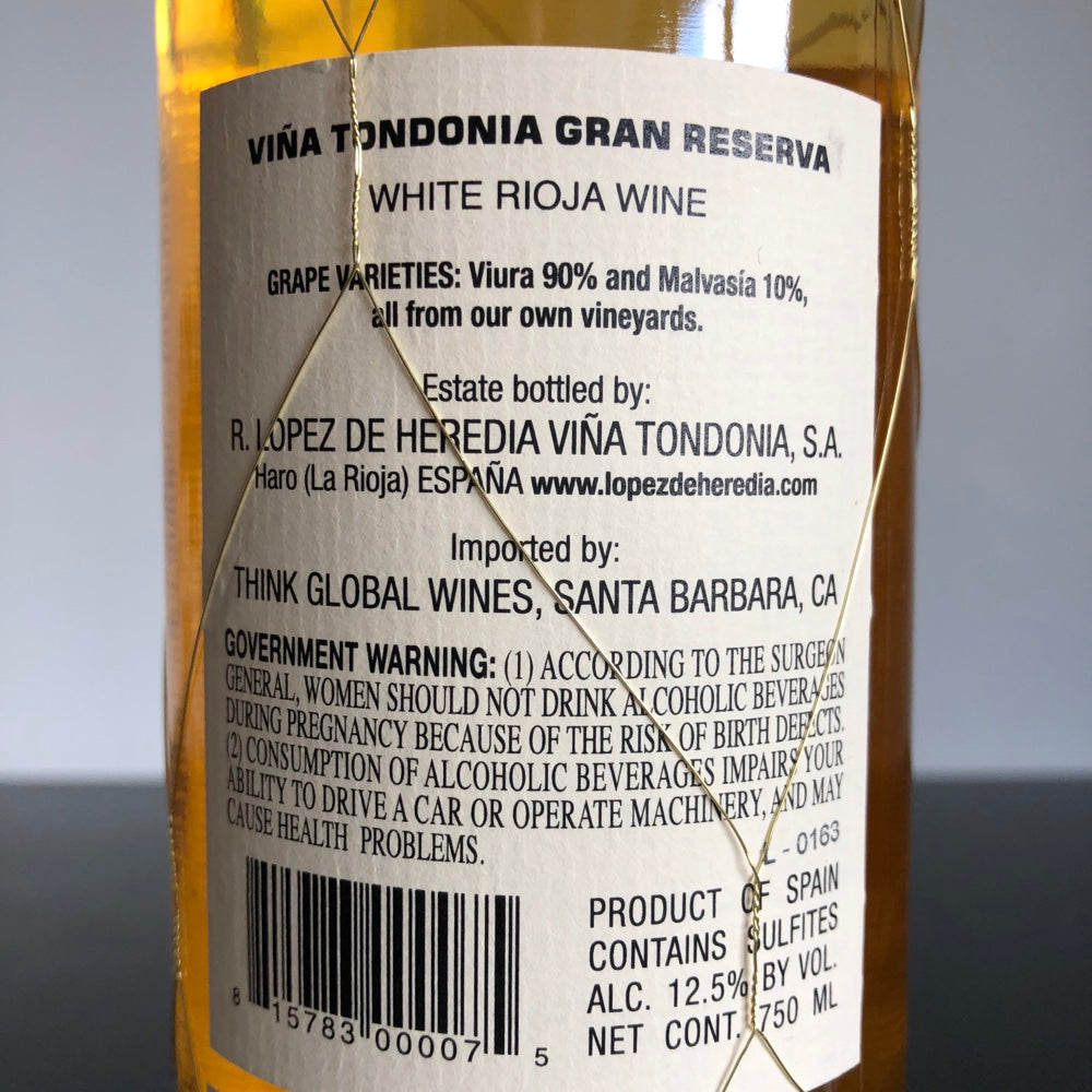 2004 R. Lopez de Heredia Vina Tondonia Gran Reserva Blanco Rioja DOCa, Spain