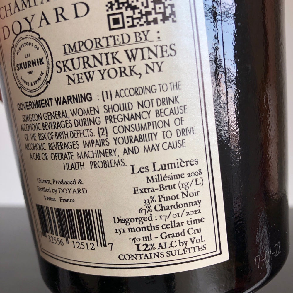 2008 Doyard Les Lumieres Grand Cru Extra Brut, Champagne, France