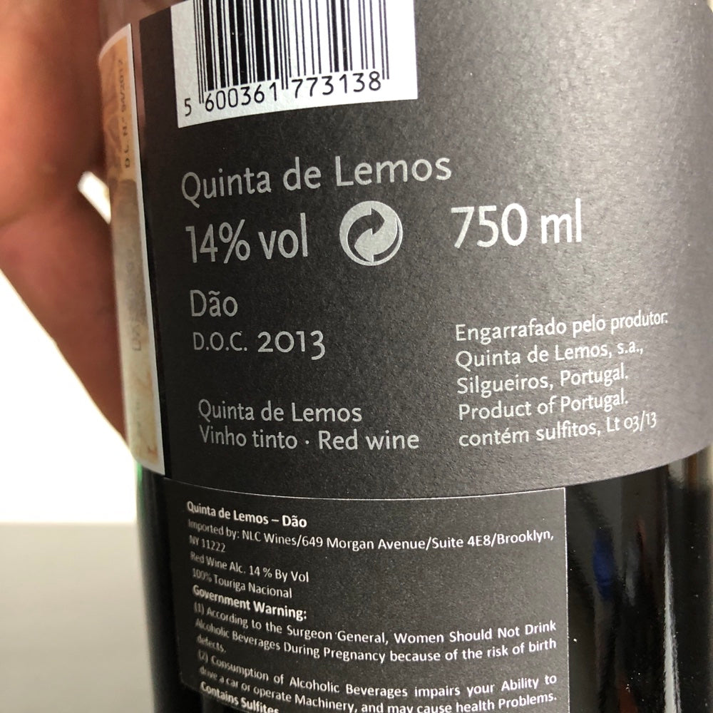 2013 Quinta De Lemos Touriga Nacional, Dao, Portugal