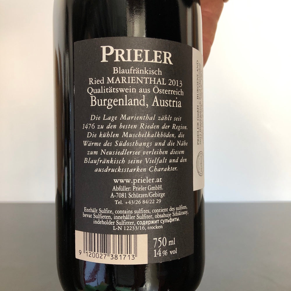 2013 Weingut Prieler Ried Marienthal Blaufrankisch, Leithaberg DAC, Austria