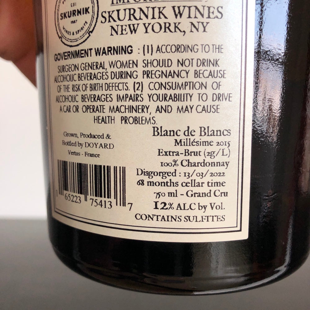2015 Doyard Grand Cru Blanc de Blancs Extra Brut Champagne, France