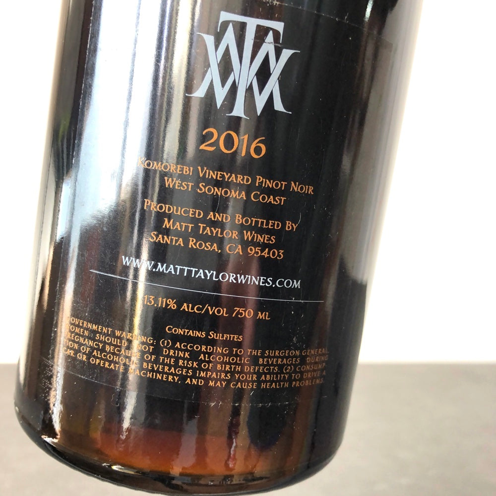 2016 Matt Taylor, Komorebi Vineyard Pinot Noir, Sonoma Coast, USA