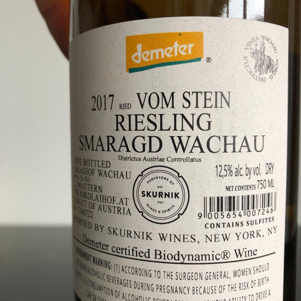 2017 Familie Saahs Nikolaihof Riesling vom Stein Smaragd, Wachau, Austria