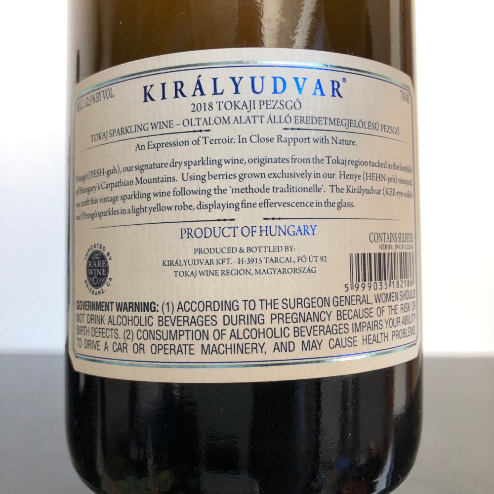 2018 Kiralyudvar Pezsgo Henye Sparkling Furmint