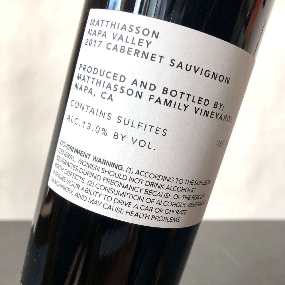 2017 Matthiasson Cabernet Sauvignon, Napa Valley, USA