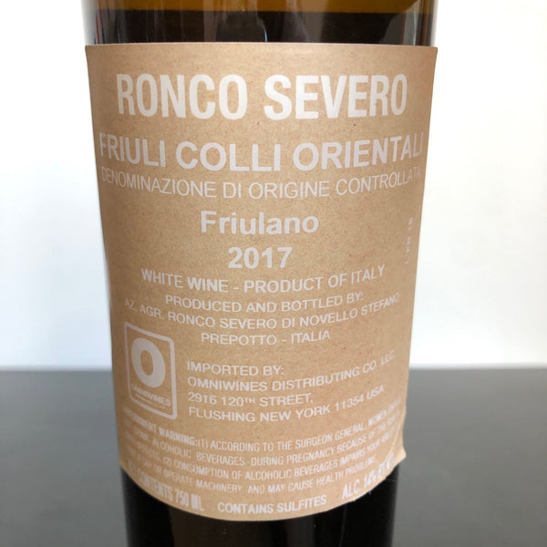 2017 Ronco Severo FRIULANO DOC, Friulano, Italy