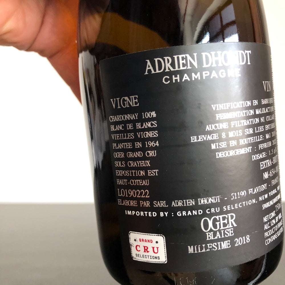2018 Champagne Dhondt-Grellet Blanc de Blancs Oger Blaise, Champagne, France