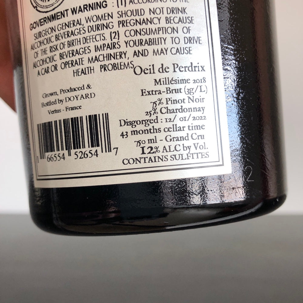 2018 Doyard Oeil de Perdrix Grand Cru Brut Rose Champagne, France