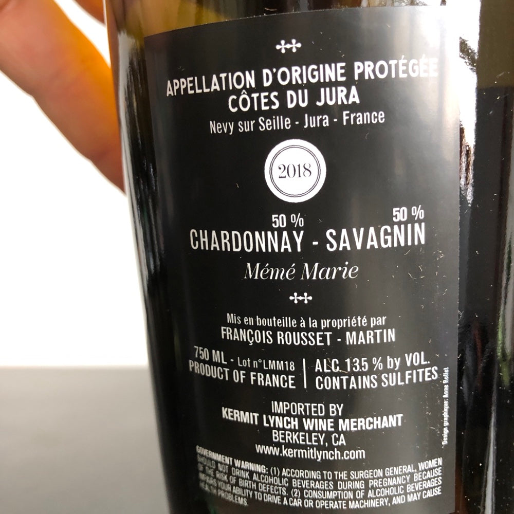 2018 Francois Rousset-Martin Cotes du Jura 'Memee Marie - Meme Marie', France