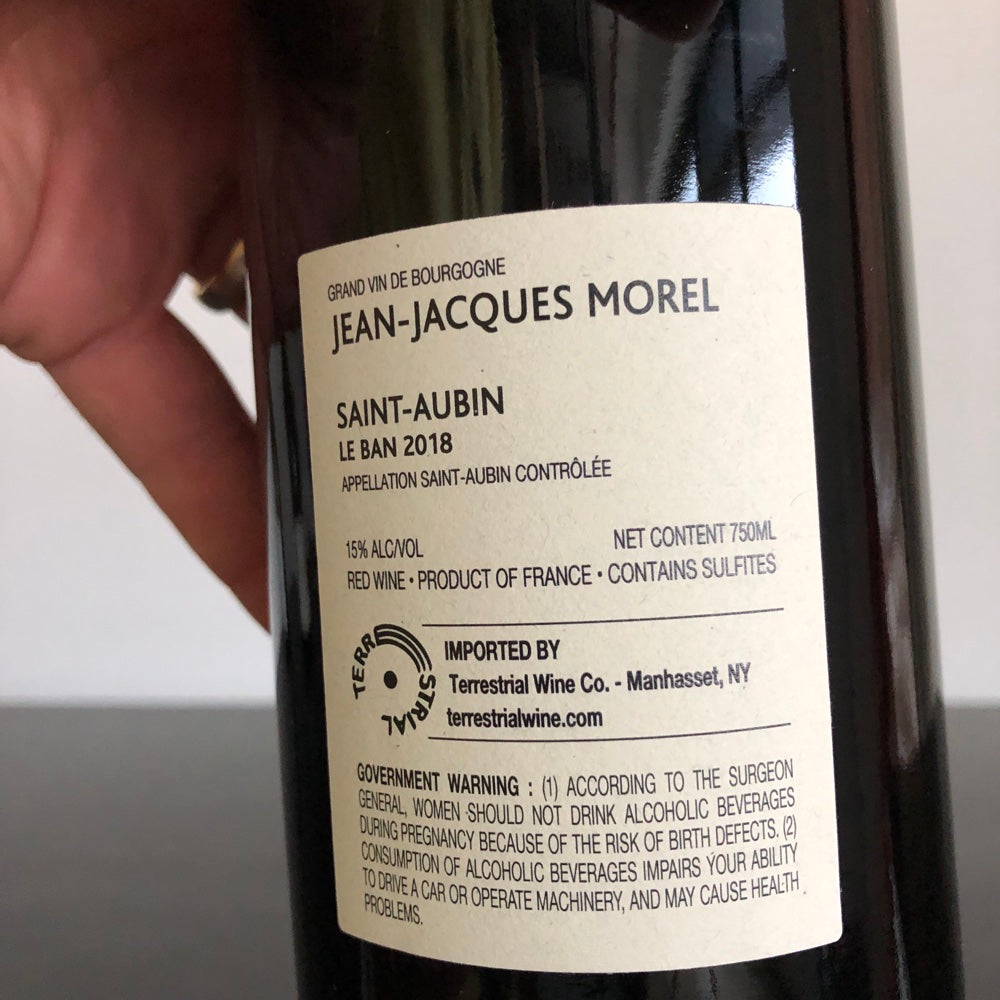 2018 Jean-Jacques Morel Saint-Aubin Le Ban Cote de Beaune, France