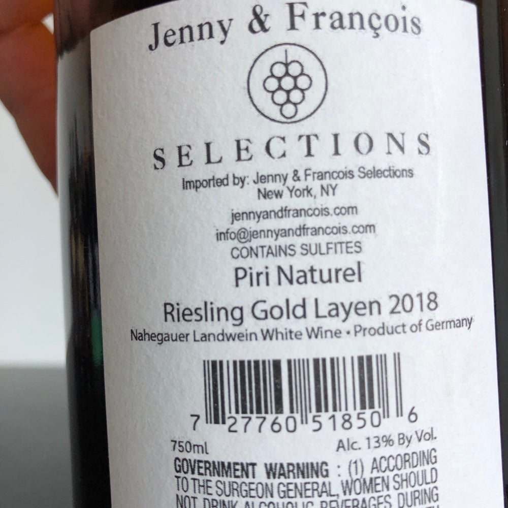 2018 Piri Naturel, Riesling Gold Layen, Nahe, Germany
