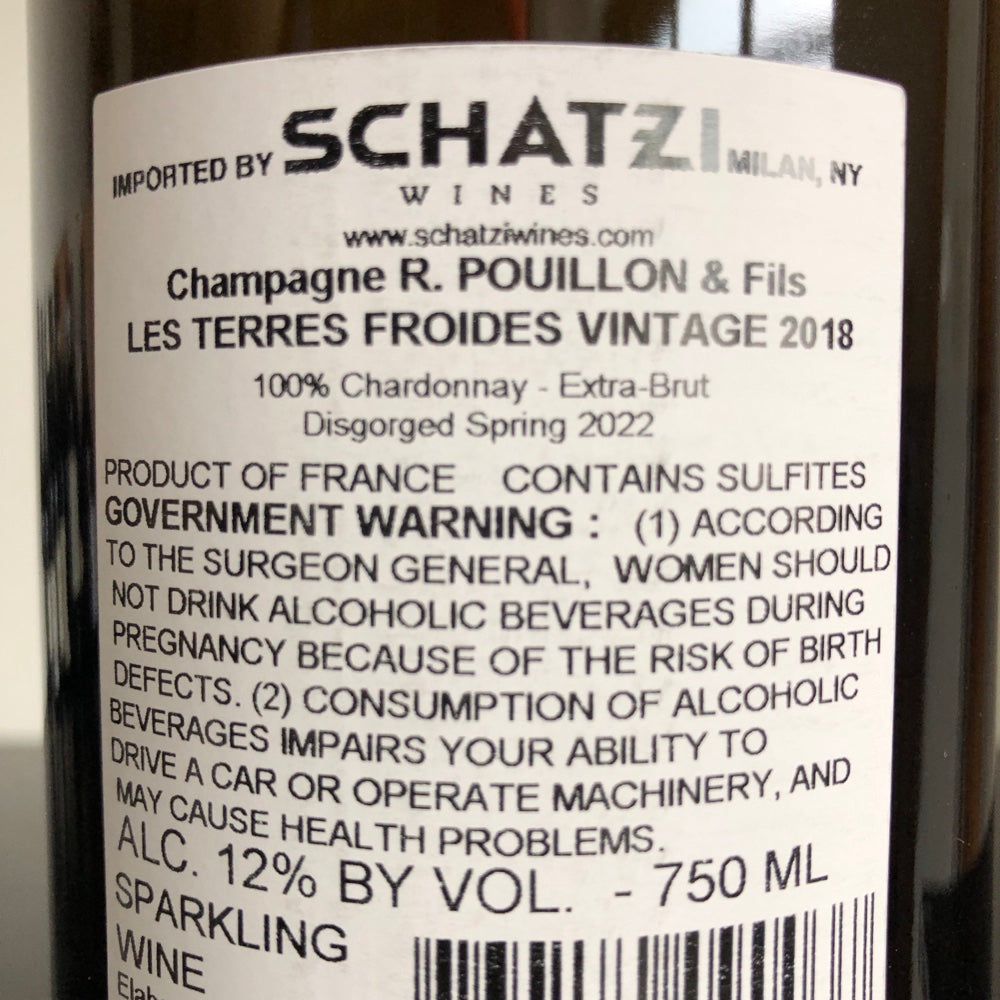 2018 R. Pouillon & Fils 'Les Terres Froides' Premier Cru Brut Champagne, France