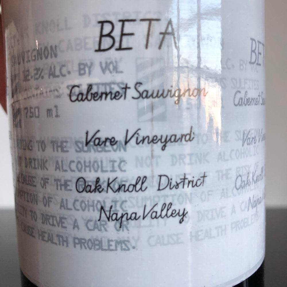 2019 Beta Vare Vineyard Cabernet Sauvignon, Oak Knoll District, USA