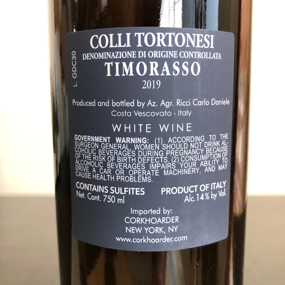 2019 Daniele Ricci Derthona Timorasso, Colli Tortonesi, Piedmont, Italy