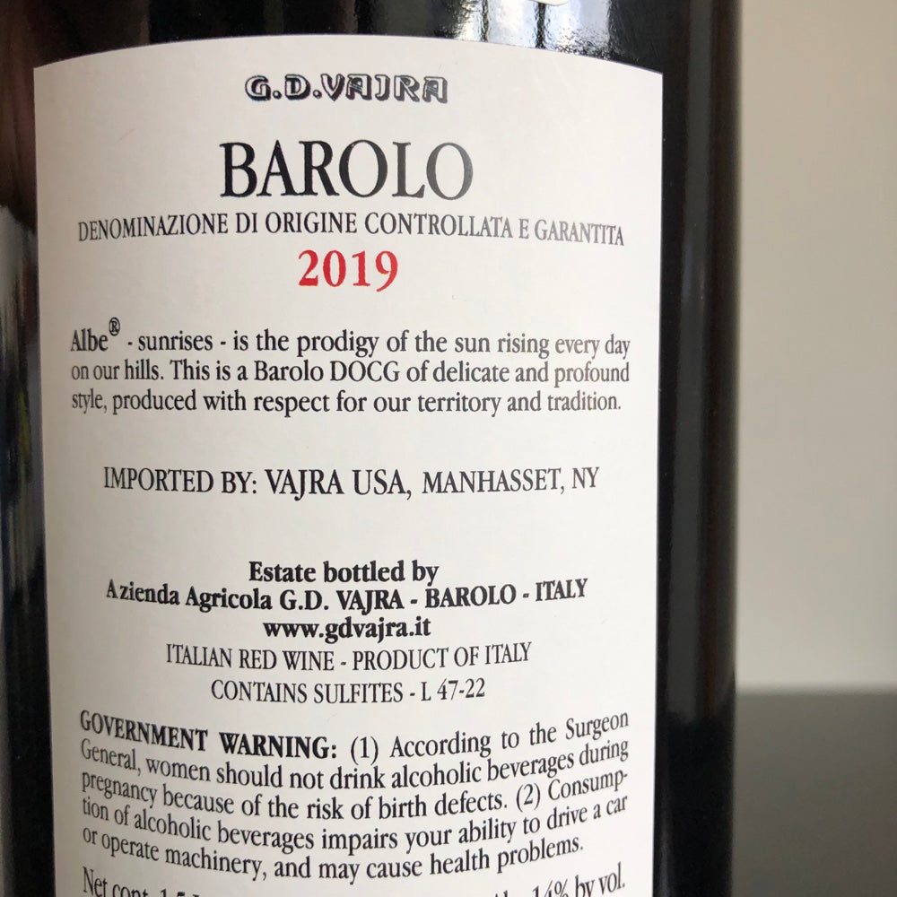 2019 G.D. Vajra Albe Barolo DOCG 1.5L Magnum, Italy