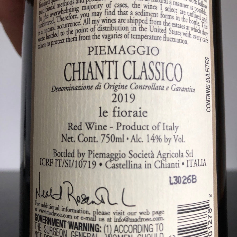 2019 Piemaggio Le Fioraie Chianti Classico DOCG, Tuscany, Italy