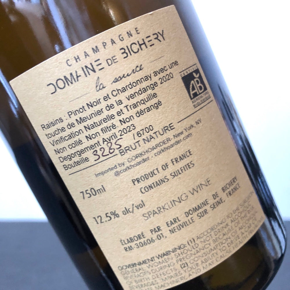 2021 Domaine de Bichery 'La Source' Extra Brut, Champagne, France