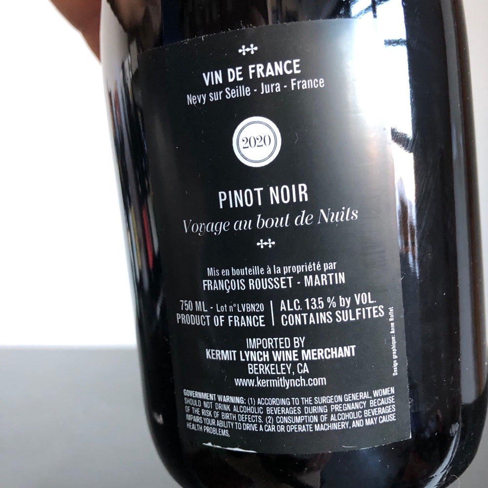 2020 Francois Rousset-Martin 'Voyage au bout de Nuits' Pinot Noir, VdF