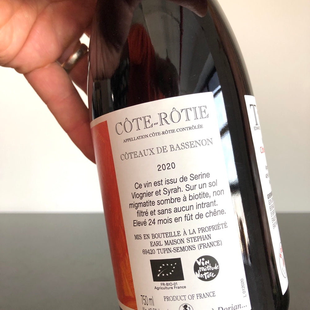 2020 Maison Stephan Cote Rotie Coteaux de Bassenon Rhone, France