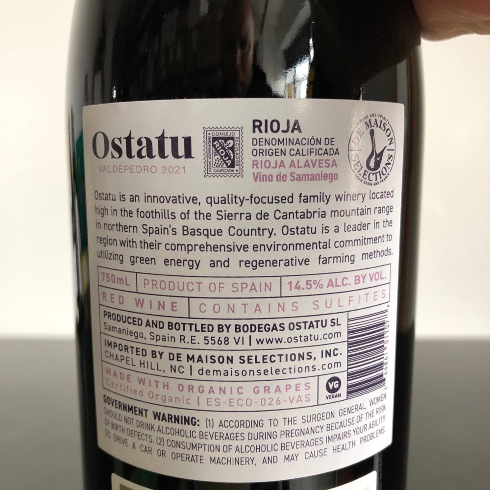 2021 Ostatu 'Valdepedro', Rioja DOca, Spain