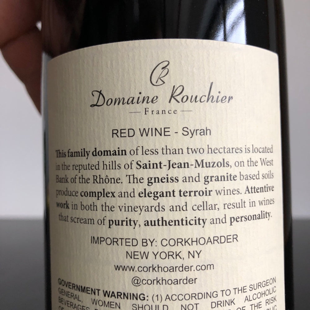 2020 Rouchier Puat Syrah Vdf, Rhone, France