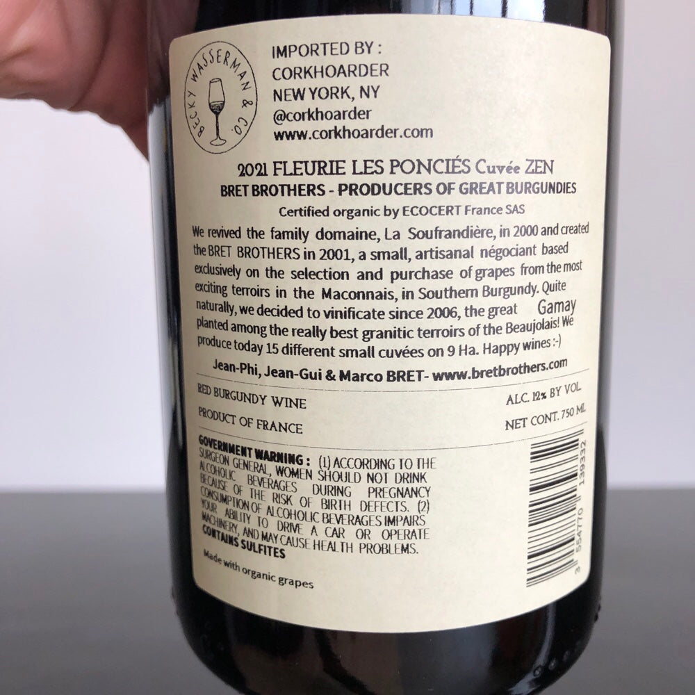 2021 Bret Brothers Fleurie Climat Les Poncies Beaujolais, France