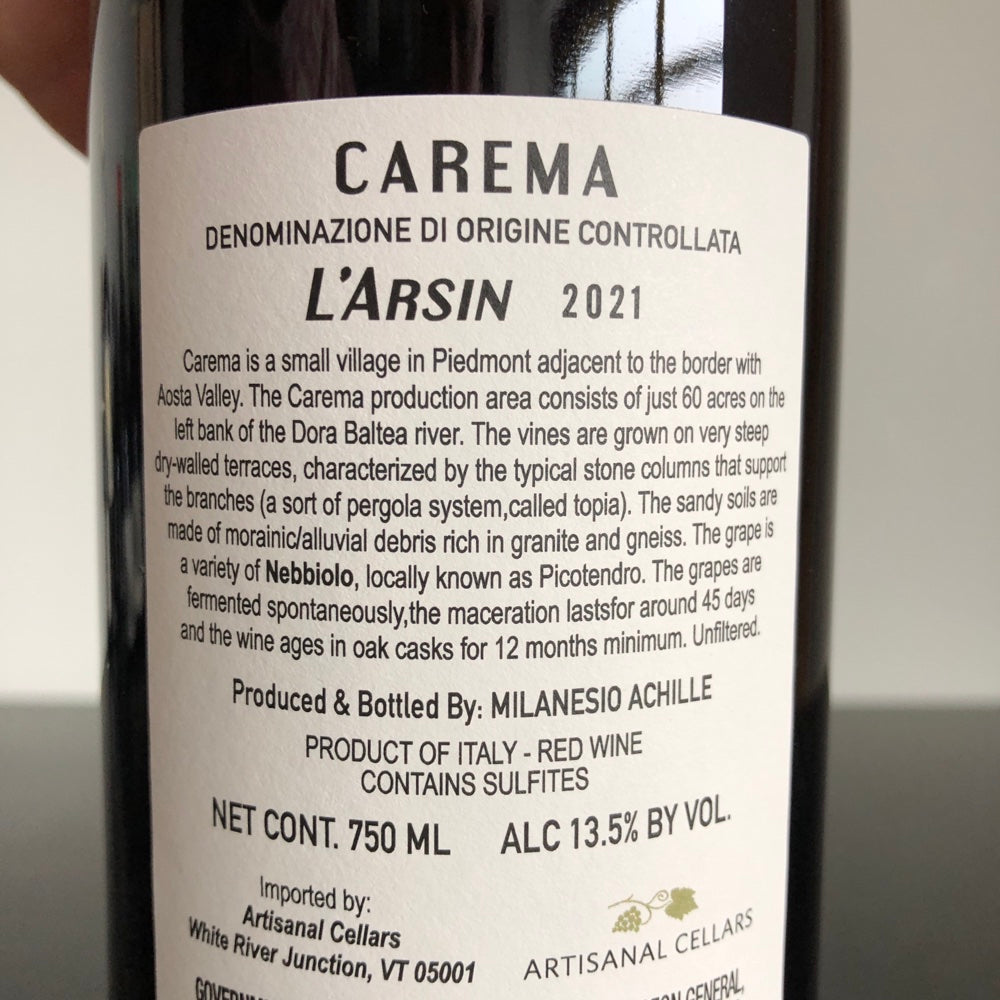 2021 Cantina Togliana L'Arsin Carema, Piedmont, Italy