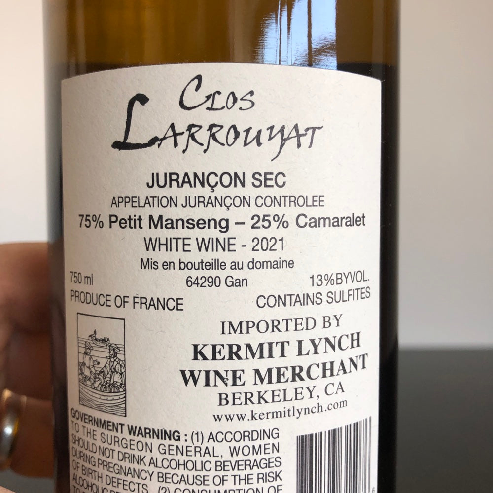 2021 Clos Larrouyat 'Comete' Sec, Jurancon, France