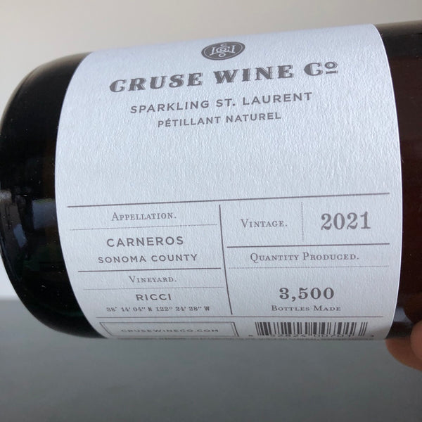 2021 Cruse Wine Co Sparkling St Laurent Ricci Vyd Carneros