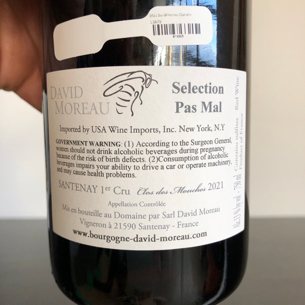 2021 David Moreau Clos des Mouches, Santenay Premier Cru, France