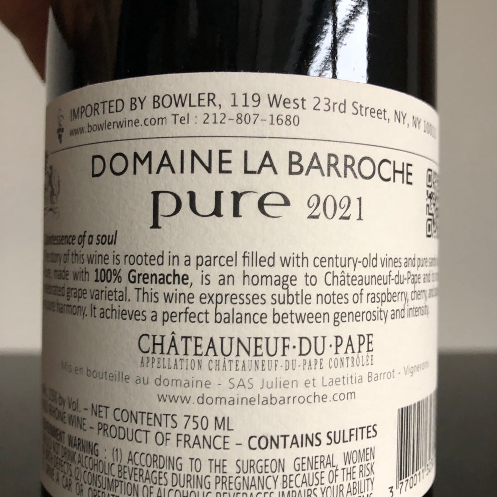2021 Domaine La Barroche 'Pure' Chateauneuf-du-Pape Rhone, France