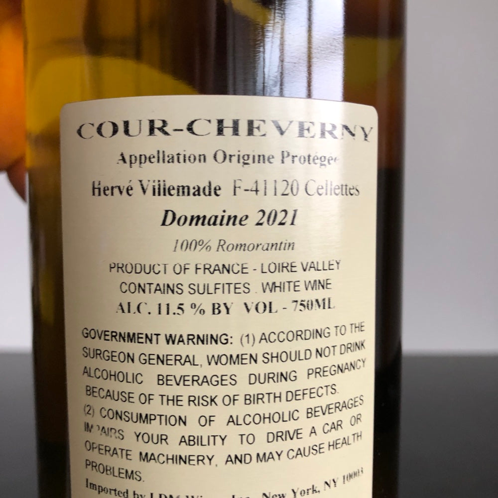 2021 Herve Villemade Cour-Cheverny 'Domaine' Blanc, Loire, France