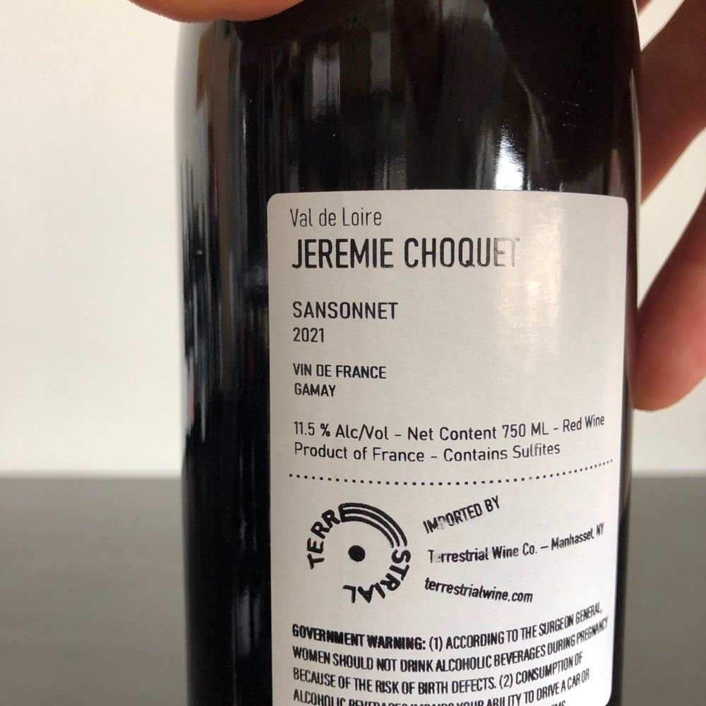 2021 Jeremie Choquet Gamay 'Sansonnet' Loire Valley, France