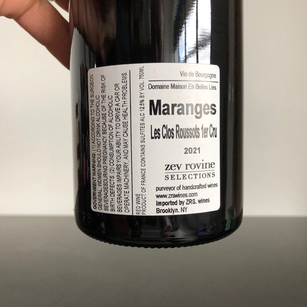 2021 Maison En Belles Lies Clos Roussots, Maranges Premier Cru, France