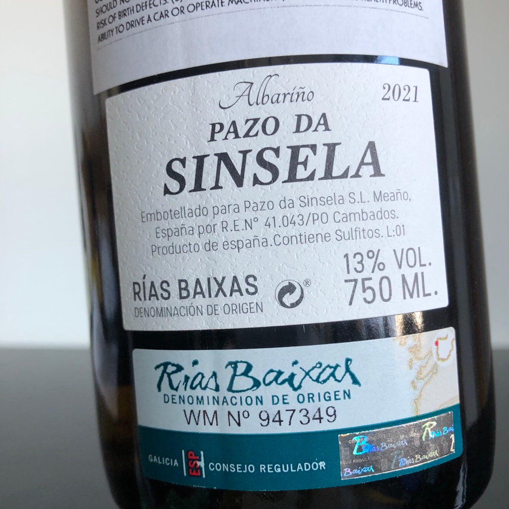 2021 Pazo da Sinsela 'San Clemente' Albarino, Rias Baixas, Spain