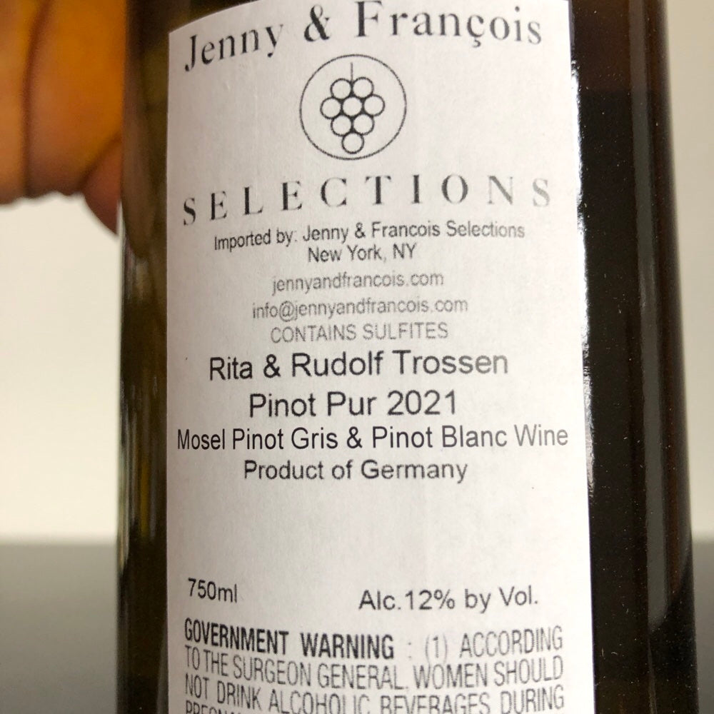 2021 Rita & Rudolf Trossen Pinot Pur, Mosel, Germany