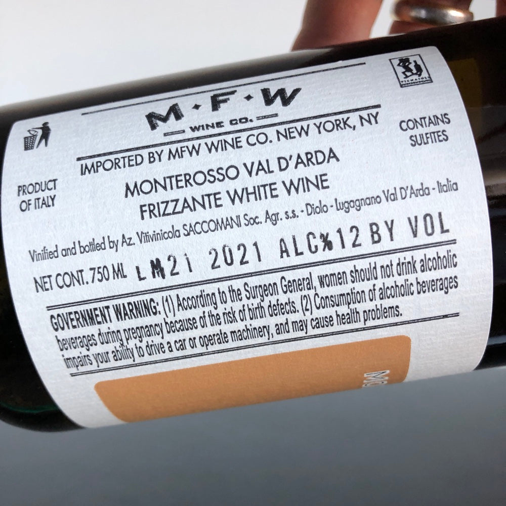 2021 Saccomani, Colli Piacentini Monterosso Val d'Arda Frizzante