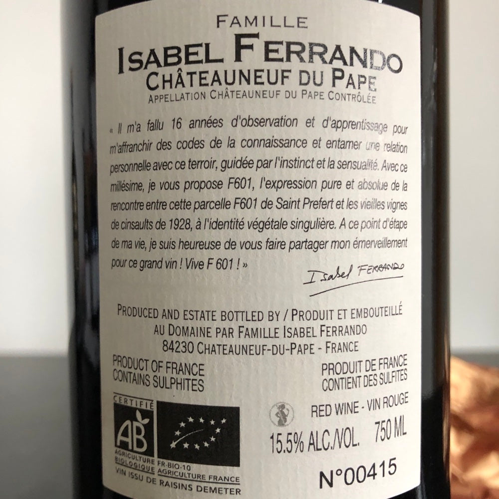 2021 Saint Prefert Domaine Isabel Ferrando Chateauneuf-du-Pape F601, Rhone, France