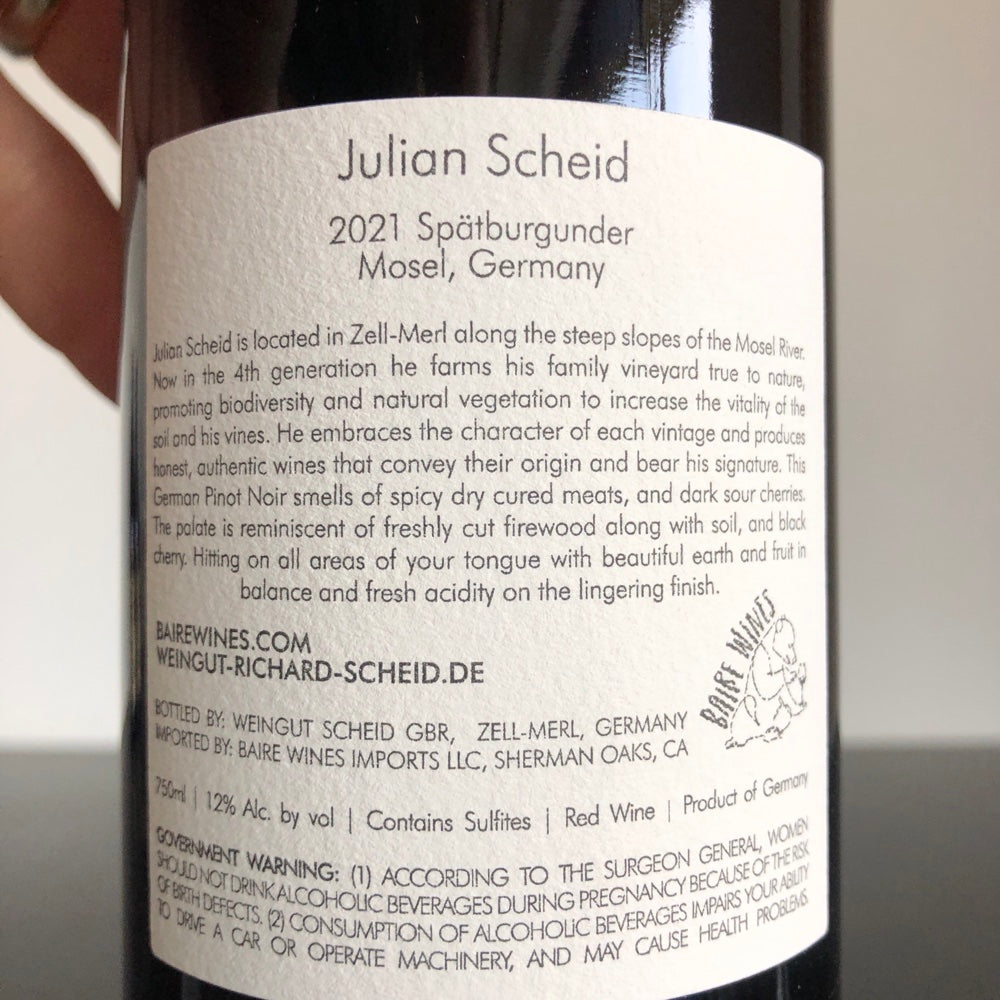 2021 Julian Scheid Spätburgunder, Mosel, Germany