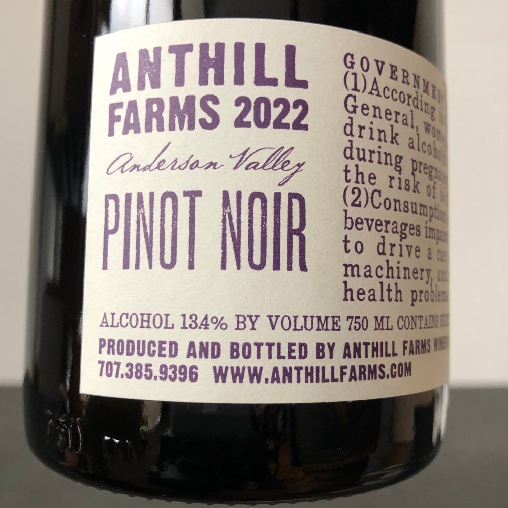 2022 Anthill Farms Anderson Valley Pinot Noir, Mendocino County, USA