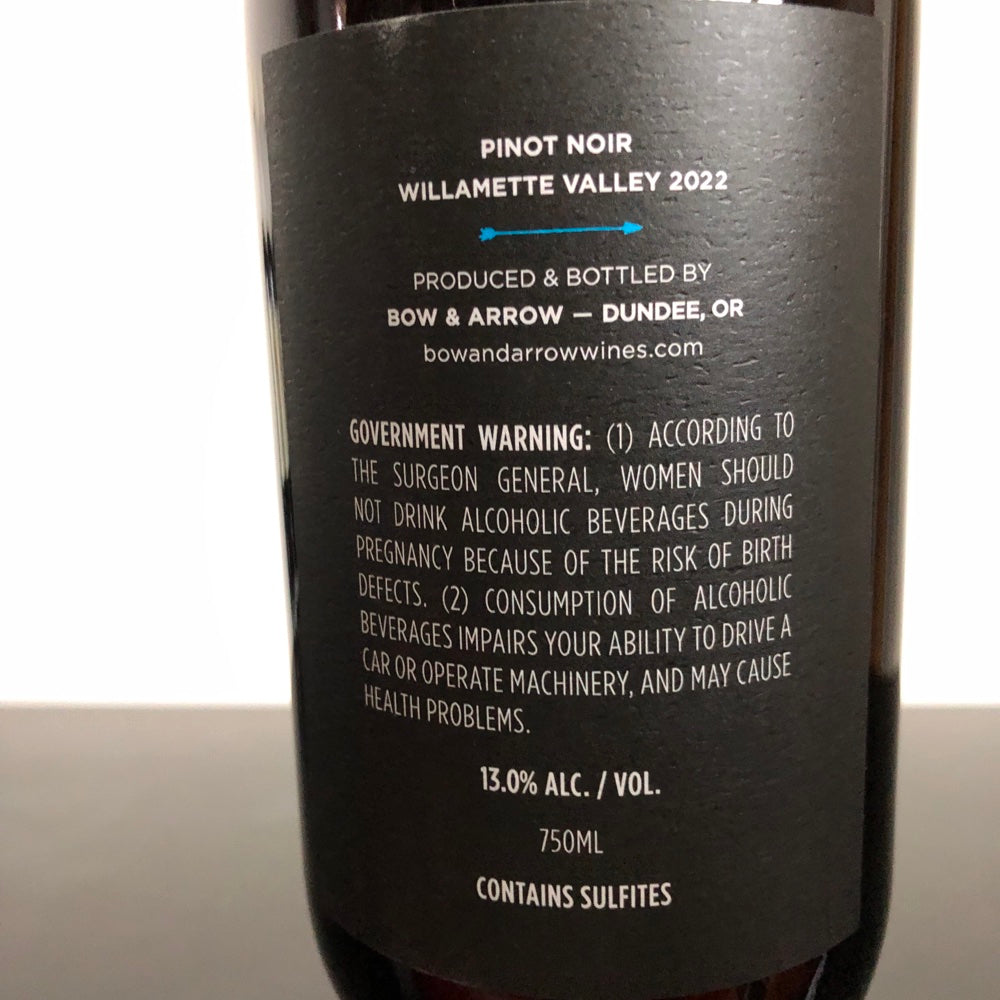 2022 Bow & Arrow Willamette Valley Pinot Noir