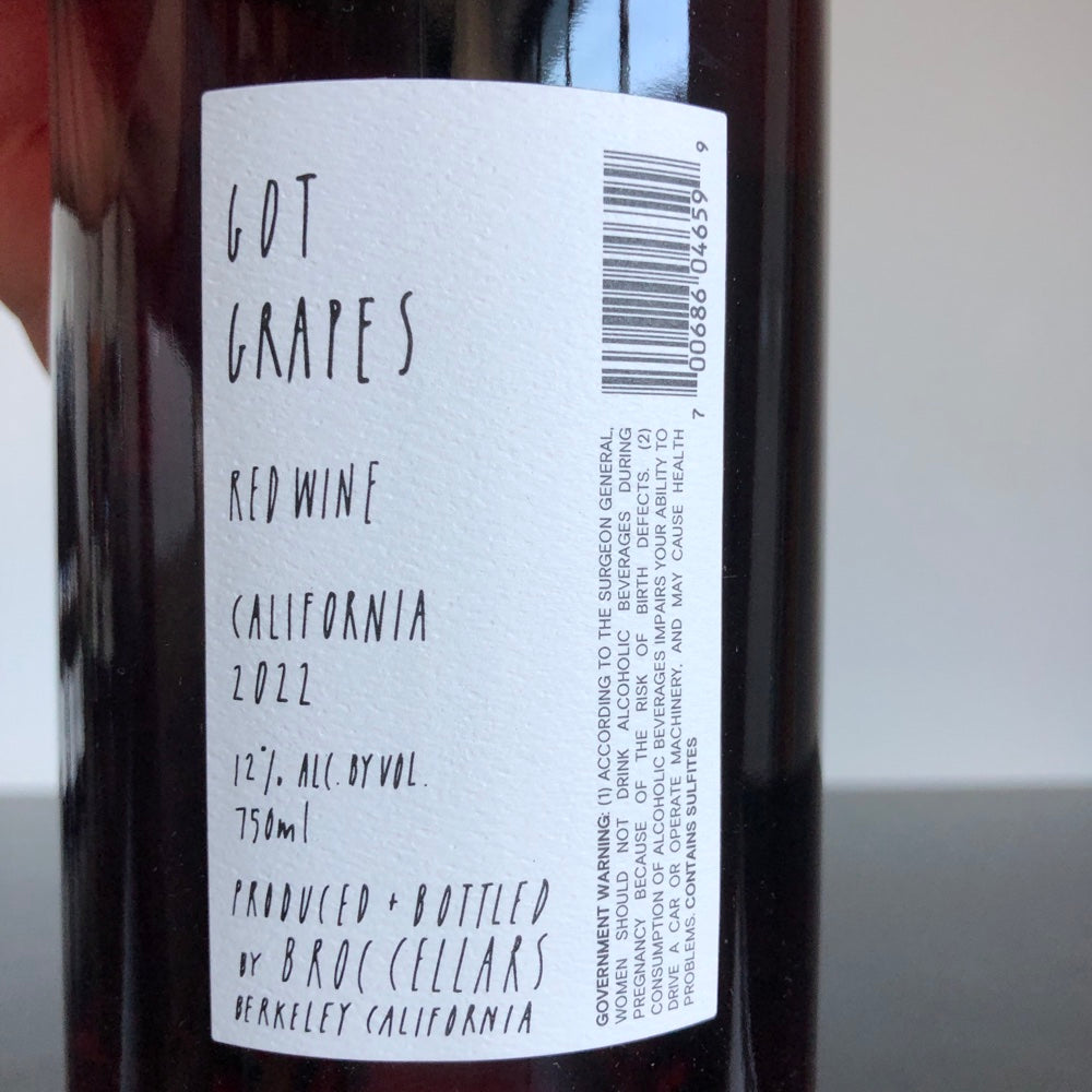2022 Broc Cellars 'Got Grapes' Red, Solano County, USA