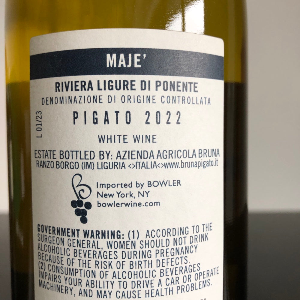 2022 Bruna Pigato Riviera Ligure di Ponente "Majè", Liguria, Italy