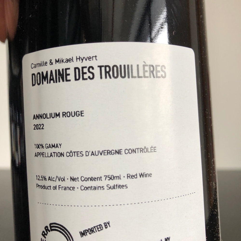 2022 Domaine Des Trouilleres 'Annolium Rouge' (Gamay), Auvergne, France