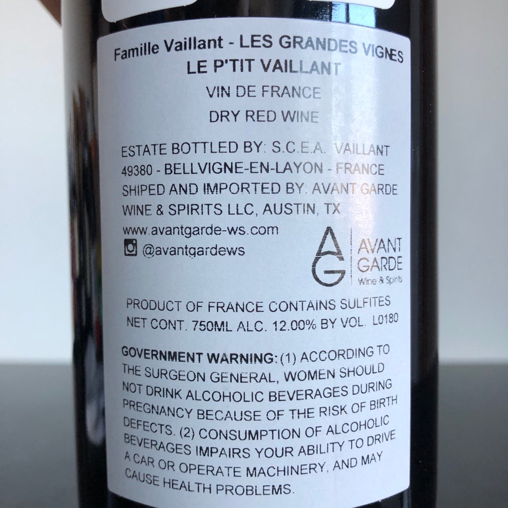 2022 Domaine Les Grandes Vignes Le P'tit Vaillant, Loire, Vin de France
